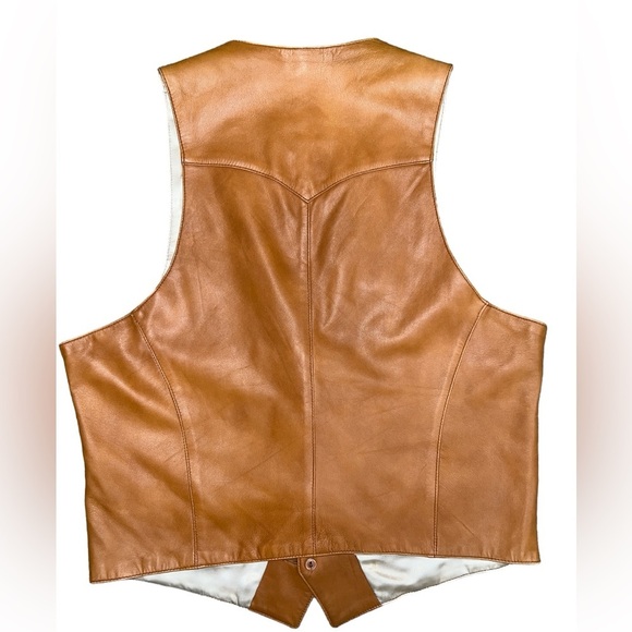 Vintage Continental Leather Fashions Mens Western Hippie Style Two Pocket Vest - Picture 6 of 15